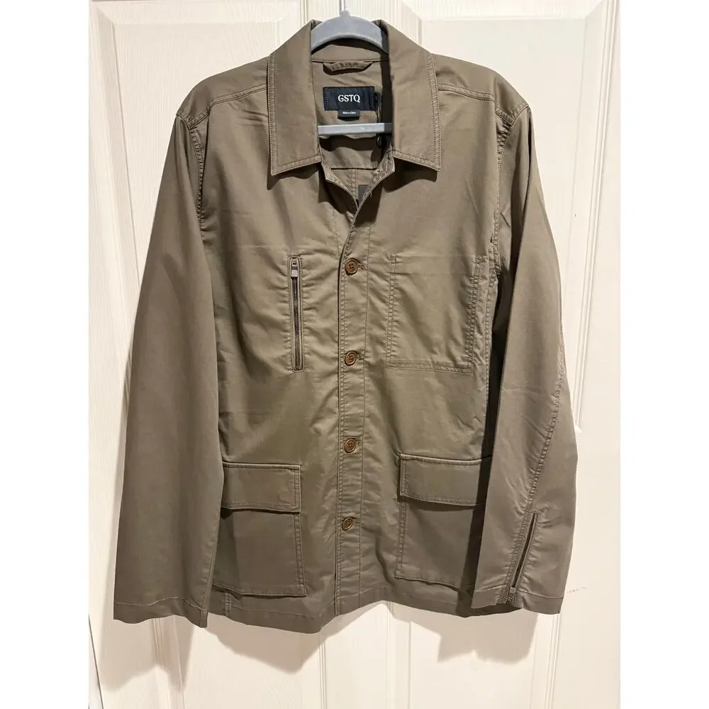 GSTQ Taupe Canteen Utility Jacket NWT Size Large Minimalist Military Chore Coat - Picture 1 of 12
